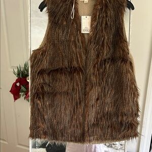 Pink Republic Brown Faux Fur Vest